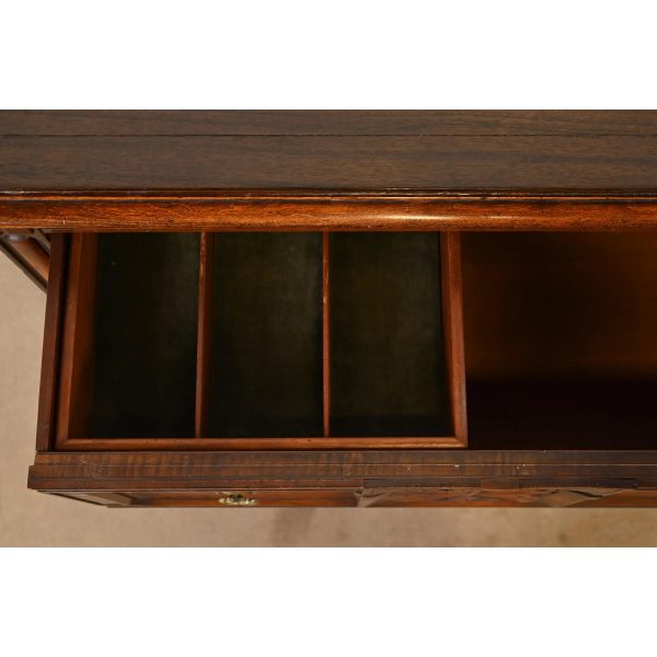 Berkey & Gay Antique English Jacobean Ornate Carved Walnut and Burl Wood Sideboard, Circa 1920s - Image 5
