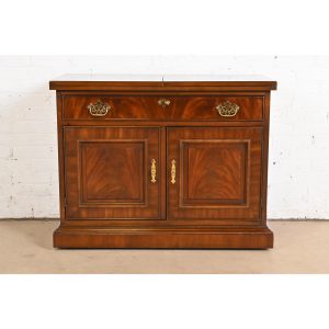 Drexel Heritage Georgian Flame Mahogany Flip Top Server or Bar Cabinet