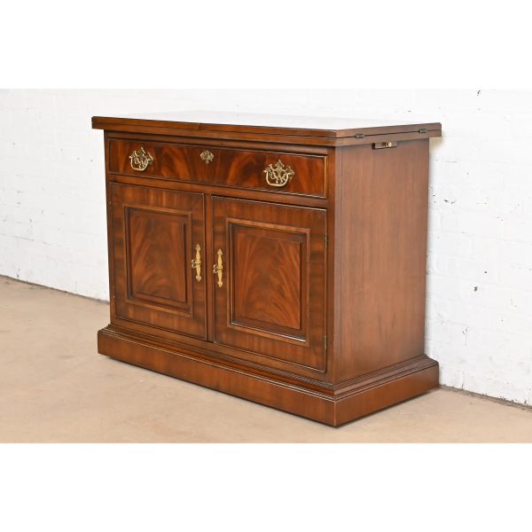 Drexel Heritage Georgian Flame Mahogany Flip Top Server or Bar Cabinet - Image 3