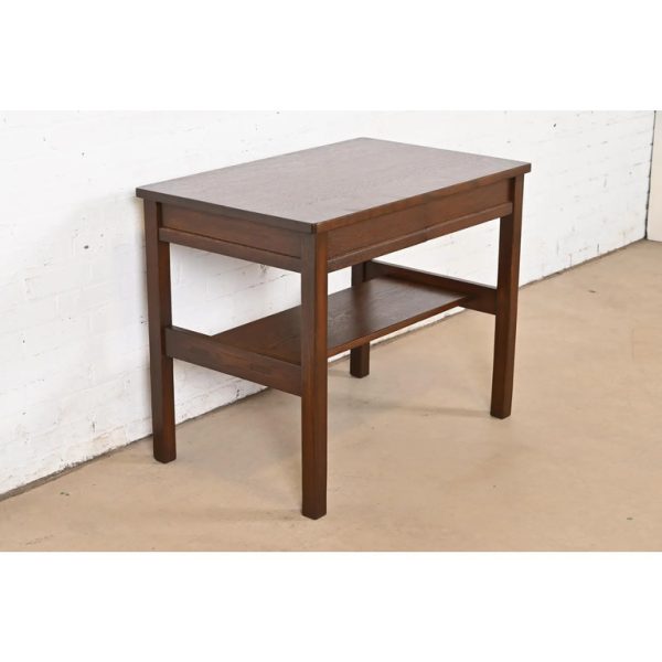 Early Gustav Stickley Mission Oak Arts & Crafts Writing Desk or Library Table, Circa 1900 - Image 4