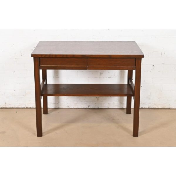 Early Gustav Stickley Mission Oak Arts & Crafts Writing Desk or Library Table, Circa 1900 - Image 2