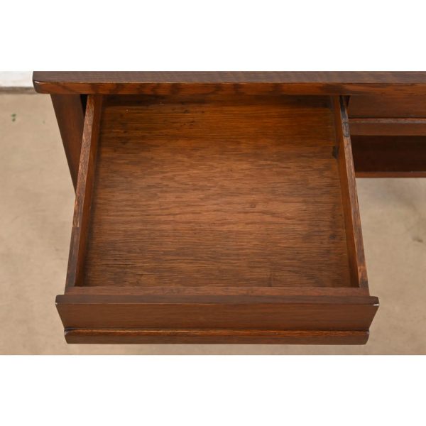 Early Gustav Stickley Mission Oak Arts & Crafts Writing Desk or Library Table, Circa 1900 - Image 6