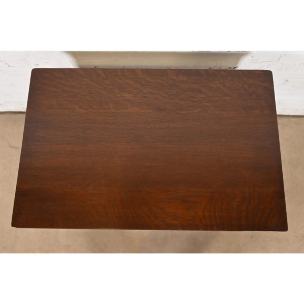 Early Gustav Stickley Mission Oak Arts & Crafts Writing Desk or Library Table, Circa 1900 - Image 8