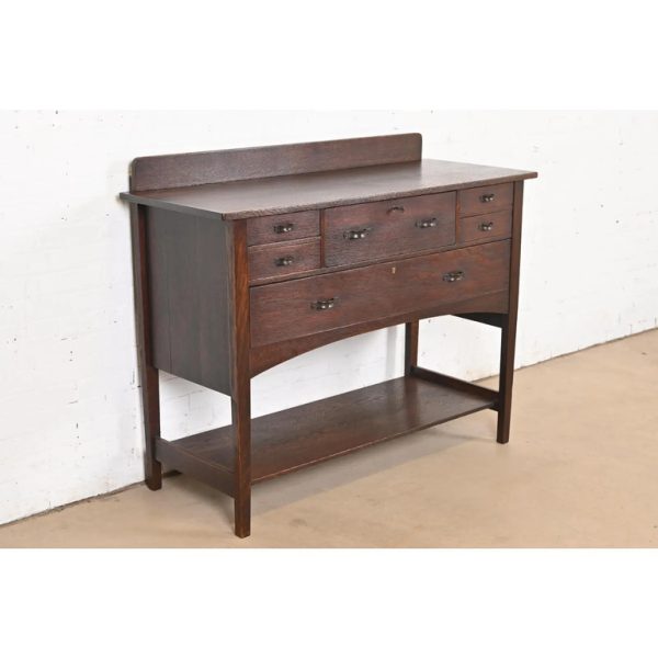 Early Harvey Ellis for Gustav Stickley Mission Oak Arts & Crafts Sideboard, Circa 1900 - Image 4