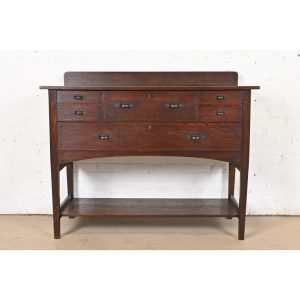Early Harvey Ellis for Gustav Stickley Mission Oak Arts & Crafts Sideboard, Circa 1900