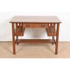 Gustav Stickley Antique Mission Oak Arts & Crafts Desk With Built-in Bookcases, Newly Refinished - Image 3