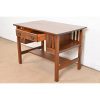 Gustav Stickley Antique Mission Oak Arts & Crafts Desk With Built-in Bookcases, Newly Refinished - Image 5