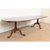 Henkel Harris Georgian Solid Cherry Wood Double Pedestal Extension Dining Table, Newly Refinished - Image 4