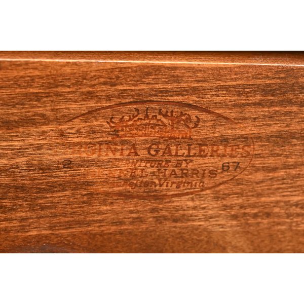 Henkel Harris Georgian Solid Cherry Wood Double Pedestal Extension Dining Table, Newly Refinished - Image 11