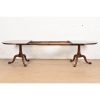 Henkel Harris Georgian Solid Cherry Wood Double Pedestal Extension Dining Table, Newly Refinished - Image 6