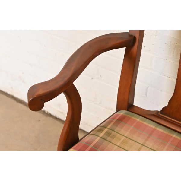 Henkel Harris Queen Anne Solid Cherry Wood Dining Chairs, Set of Six - Image 7