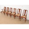 Henkel Harris Queen Anne Solid Cherry Wood Dining Chairs, Set of Six - Image 4