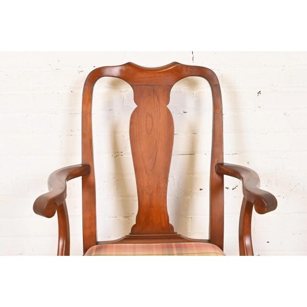 Henkel Harris Queen Anne Solid Cherry Wood Dining Chairs, Set of Six - Image 6