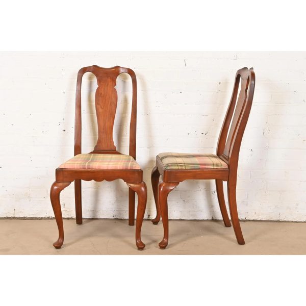 Henkel Harris Queen Anne Solid Cherry Wood Dining Chairs, Set of Six - Image 9