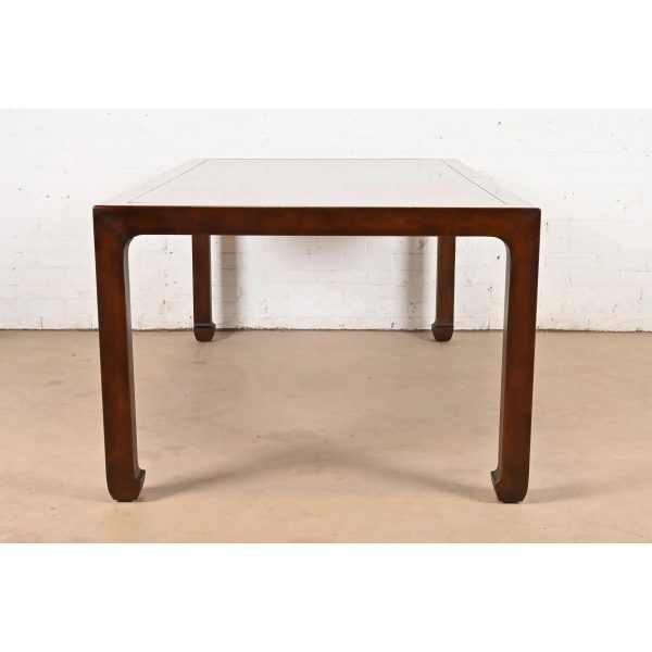 Henredon Mid-Century Hollywood Regency Chinoiserie Sculpted Walnut Extension Dining Table, Circa 1970s - Image 10
