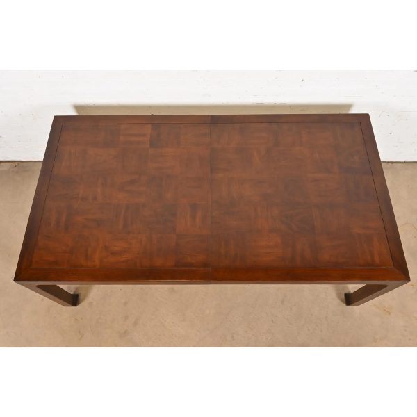 Henredon Mid-Century Hollywood Regency Chinoiserie Sculpted Walnut Extension Dining Table, Circa 1970s - Image 8