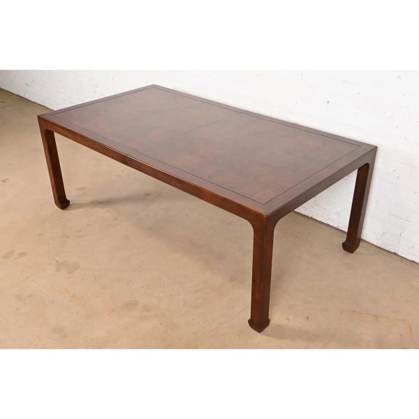 Henredon Mid-Century Hollywood Regency Chinoiserie Sculpted Walnut Extension Dining Table, Circa 1970s - Image 7