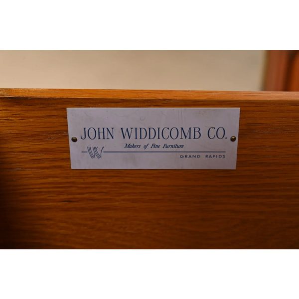 John Widdicomb French Provincial Louis XV Carved Cherry Wood Breakfront Bookcase Cabinet, Circa 1950s - Image 7