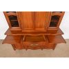 John Widdicomb French Provincial Louis XV Carved Cherry Wood Breakfront Bookcase Cabinet, Circa 1950s - Image 8
