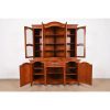 John Widdicomb French Provincial Louis XV Carved Cherry Wood Breakfront Bookcase Cabinet, Circa 1950s - Image 3