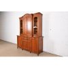 John Widdicomb French Provincial Louis XV Carved Cherry Wood Breakfront Bookcase Cabinet, Circa 1950s - Image 2
