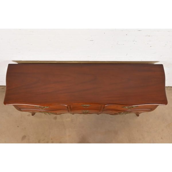 John Widdicomb French Provincial Louis XV Solid Mahogany Nine-Drawer Dresser, Circa 1940s - Image 9