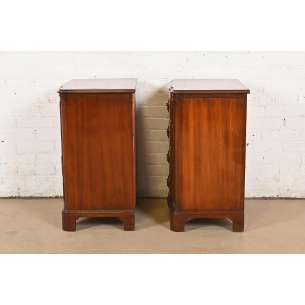 John Widdicomb Georgian Solid Mahogany Four-Drawer Bedside Chests, Circa 1940s - Image 10