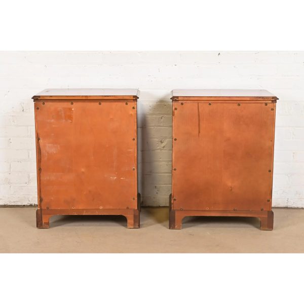 John Widdicomb Georgian Solid Mahogany Four-Drawer Bedside Chests, Circa 1940s - Image 11