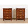 John Widdicomb Georgian Solid Mahogany Four-Drawer Bedside Chests, Circa 1940s