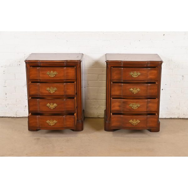 John Widdicomb Georgian Solid Mahogany Four-Drawer Bedside Chests, Circa 1940s - Image 5
