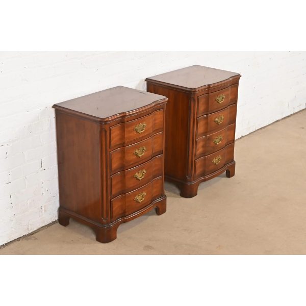 John Widdicomb Georgian Solid Mahogany Four-Drawer Bedside Chests, Circa 1940s - Image 4