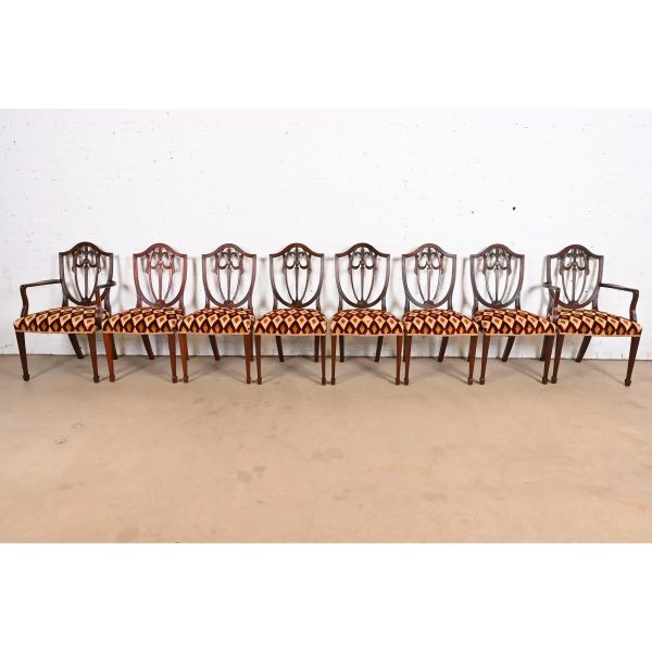 Kindel Furniture Federal Mahogany Shield Back Dining Chairs, Set of Eight - Image 2