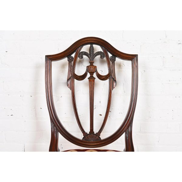 Kindel Furniture Federal Mahogany Shield Back Dining Chairs, Set of Eight - Image 7
