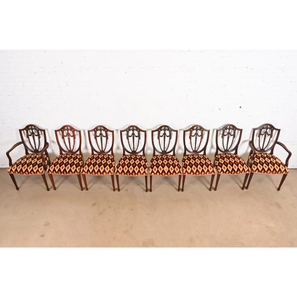 Kindel Furniture Federal Mahogany Shield Back Dining Chairs, Set of Eight - Image 5