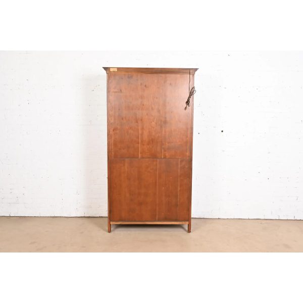 Kindel Furniture French Provincial Louis XV Carved Cherry Wood Lighted Bibliotheque Bookcase Cabinet - Image 11