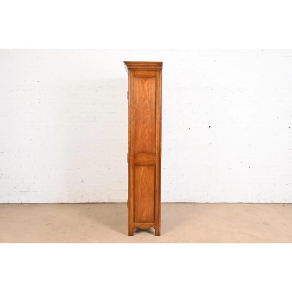 Kindel Furniture French Provincial Louis XV Carved Cherry Wood Lighted Bibliotheque Bookcase Cabinet - Image 10