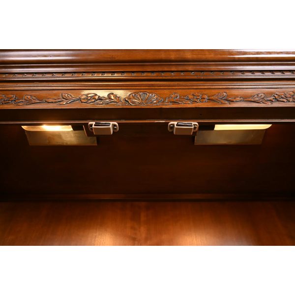 Kindel Furniture French Provincial Louis XV Carved Cherry Wood Lighted Bibliotheque Bookcase Cabinet - Image 7
