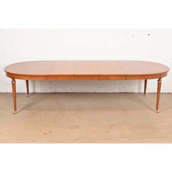 Kindel Furniture French Regency Louis XVI Cherry Wood Extension Dining Table, Newly Refinished - Image 2