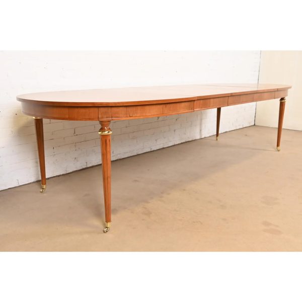 Kindel Furniture French Regency Louis XVI Cherry Wood Extension Dining Table, Newly Refinished - Image 4