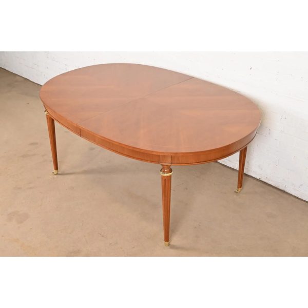 Kindel Furniture French Regency Louis XVI Cherry Wood Extension Dining Table, Newly Refinished - Image 8