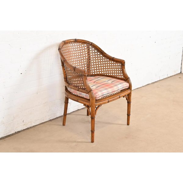 Kindel Furniture Hollywood Regency Faux Bamboo and Cane Club Chair, Circa 1970s - Image 3