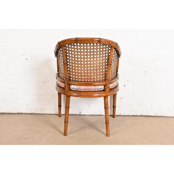 Kindel Furniture Hollywood Regency Faux Bamboo and Cane Club Chair, Circa 1970s - Image 10
