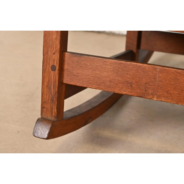 L. & J. G. Stickley Antique Mission Oak Arts & Crafts Rocking Chair, Circa 1900 - Image 8