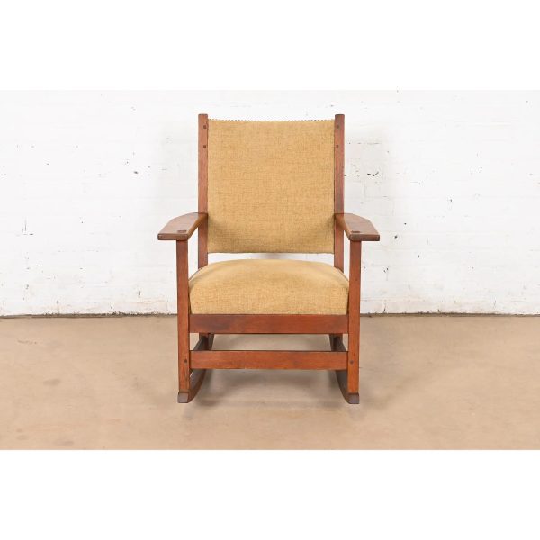 L. & J. G. Stickley Antique Mission Oak Arts & Crafts Rocking Chair, Circa 1900 - Image 3