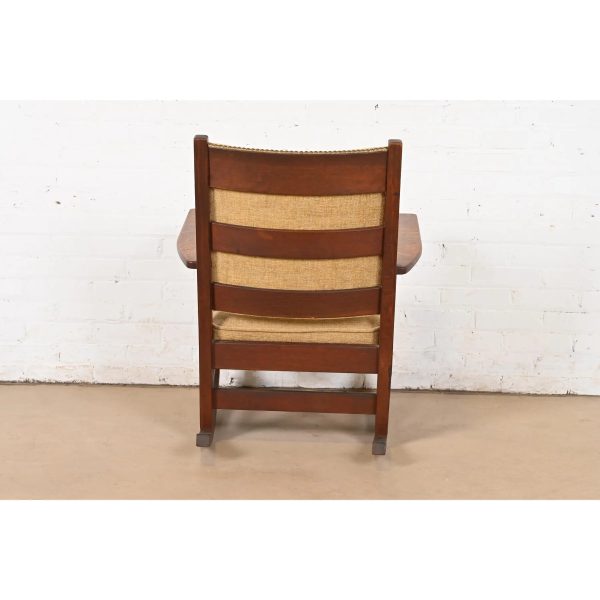 L. & J. G. Stickley Antique Mission Oak Arts & Crafts Rocking Chair, Circa 1900 - Image 10