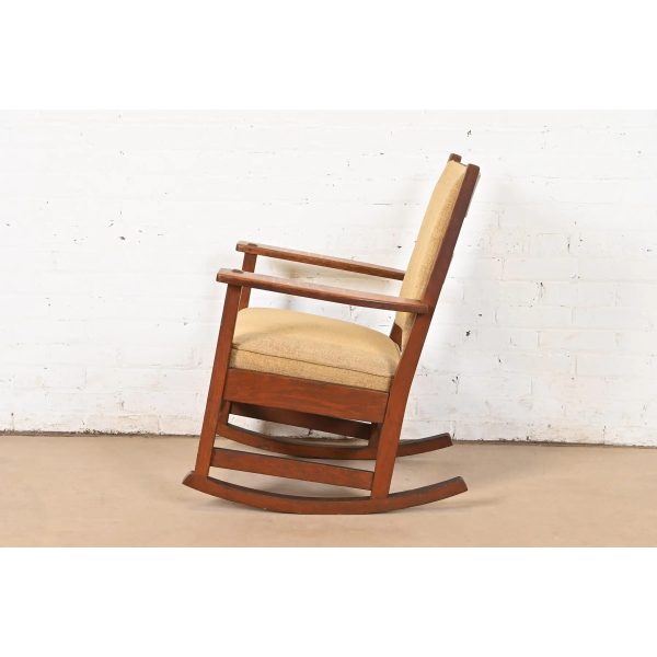 L. & J. G. Stickley Antique Mission Oak Arts & Crafts Rocking Chair, Circa 1900 - Image 9