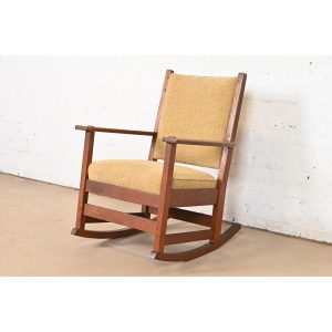 L. & J. G. Stickley Antique Mission Oak Arts & Crafts Rocking Chair, Circa 1900
