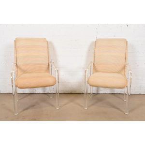 Leon Frost for Lion in Frost Modern Art Deco Lucite Armchairs or Club Chairs, Pair