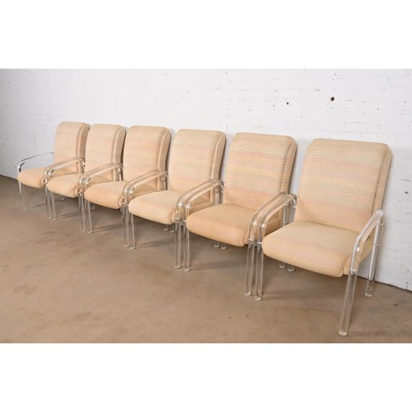 Leon Frost for Lion in Frost Modern Art Deco Lucite Armchairs, Set of Six