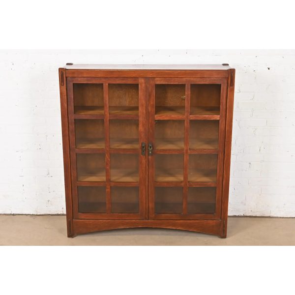Lifetime Furniture Mission Oak Arts and Crafts Double Bookcase, Circa 1900 - Image 2